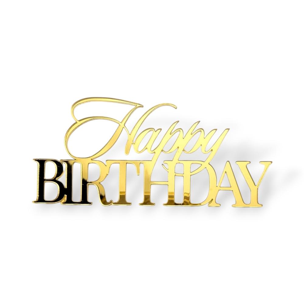 Топпер На Торец "Happy Birthday" 10см ТН6227 акрил