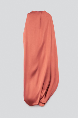 ZARA X BAISI GUADAGNINO ПЛАТЬЕ ИЗ 100% ВИСКОЗЫ, ОРАНЖЕВЫЙ