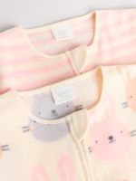 Комбинезон / Cлип для малышей флисовый Next AW2-306, 2 шт., Розовый