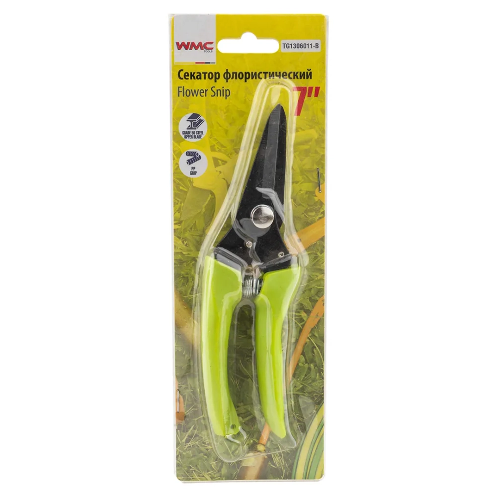 Секатор флористический (L-175мм),в блистере WMC TOOLS WMC-TG1306011-B