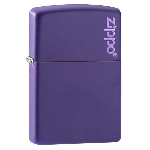 Цена наЗажигалка ZIPPO Logo Classic с покрытием Purple Matte, латунь/сталь, фиолетовая, матовая, 36x12x56 мм