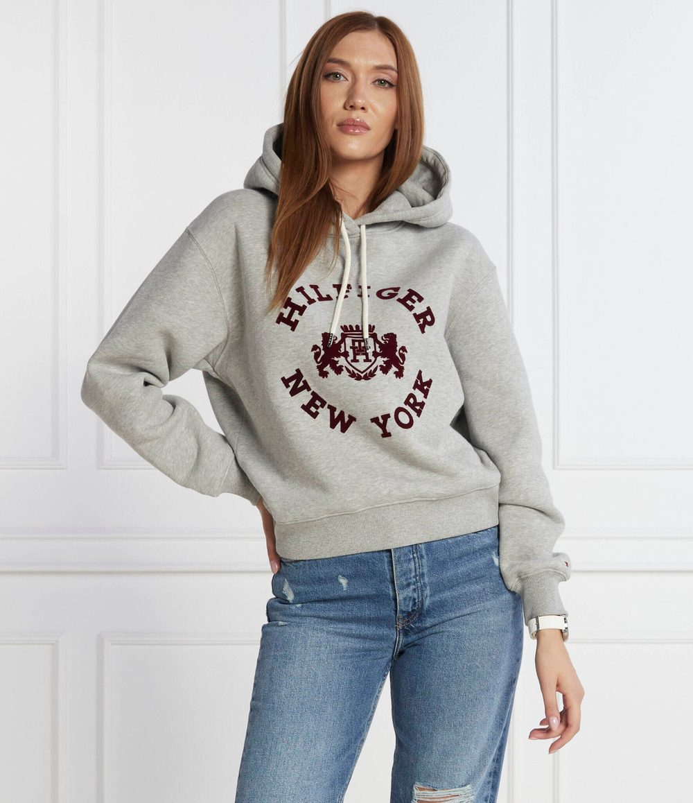 Худи REG VARSITY FLOCK HOODIE Tommy Hilfiger - серый(WW0WW39800)