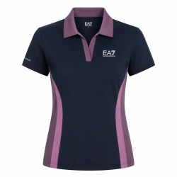 Женское теннисное поло EA7 Woman Jersey - deep dive/violet/iris orchid