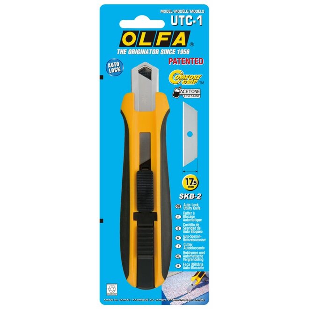 OLFA 17.5 мм, трапециевидное лезвие, автофиксатор, нож OL-UTC-1 Ольфа