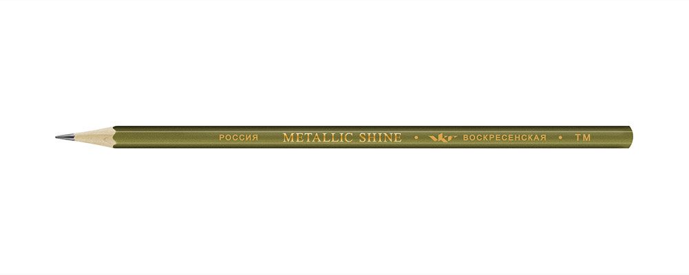 Карандаш чернографитный ТМ (HB) 12 шт, 12Д-1599 оливковый Metallic shine, ВКФ MS01-12Д