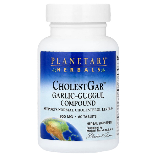 Planetary Herbals, CholestGar™, смесь гуггула с чесноком, 60 таблеток