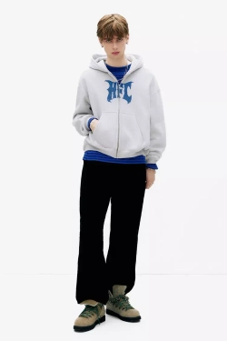 PULL&BEAR Толстовка с капюшоном HFC "Stranger Things", серый меланж