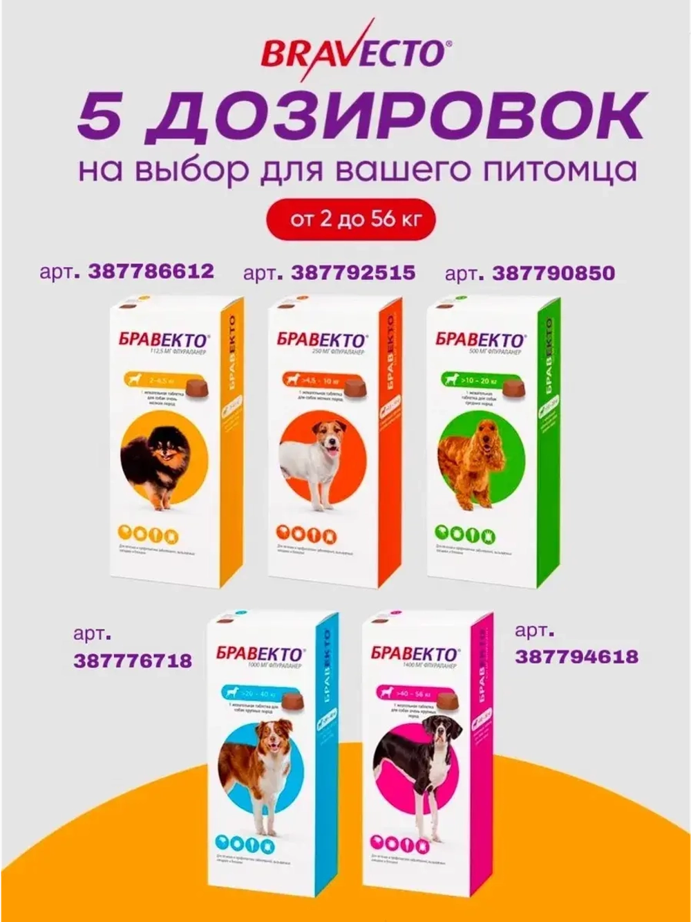 Таблетки Бравекто от блох и клещей 20-40 кг. Срок до 08.2026