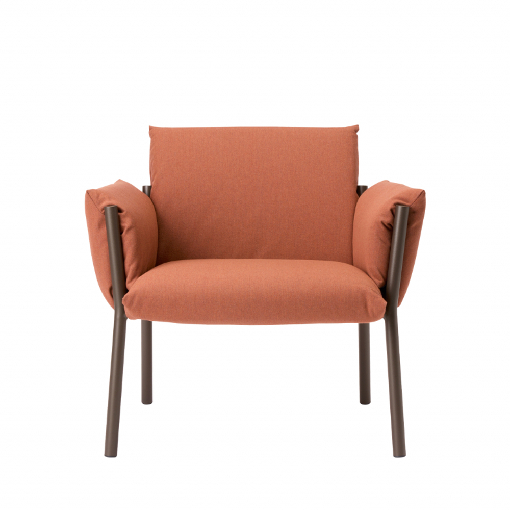 Кресло лаунж металлическое c подушками Scab Design Brezza Lounge, мокко, розовый
