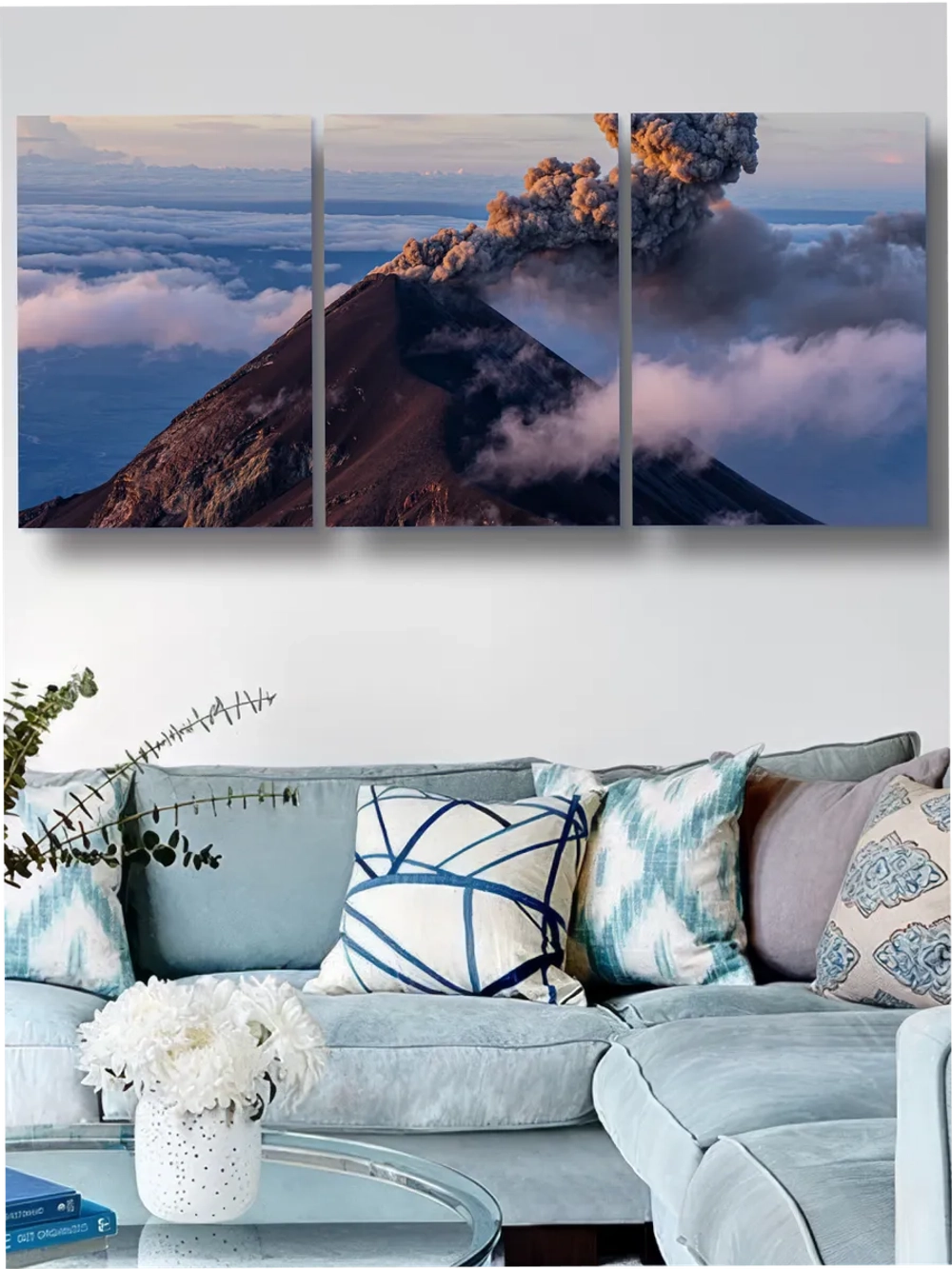 Картина Дыхание вулкана модульная 50x70см 3шт.