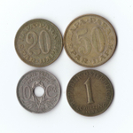 Набор монет 4 шт. Югославия, Франция, Австрия 1922,66,75,78 г. XF