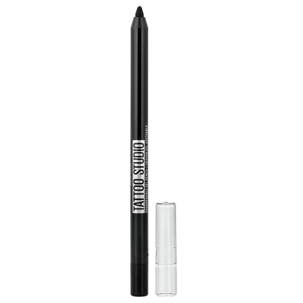 Maybelline, Tato Studio, подводка для глаз, легкосмываемый гелевой карандаш, водостойкий, оттенок 900 Deep Onyx, 1,2 г (0,04 унции)
