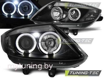 Передние фары angel eyes black для BMW Z4 E85 E86