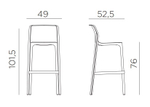 Стул пластиковый барный Nardi Net Stool, белый
