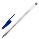 Ручка шариковая STAFF Basic Budget BP-02, письмо 500 м, 1шт, СИНЯЯ, длина корпуса 13,5 см, линия письма 0,5 мм, 143758