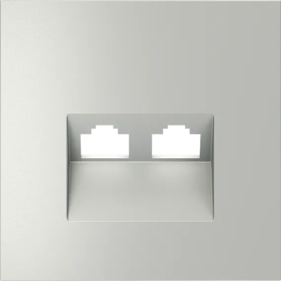 Накладка для розетки компьютерной двойной RJ45+RJ45 Voltum S70 Сталь VLS001405