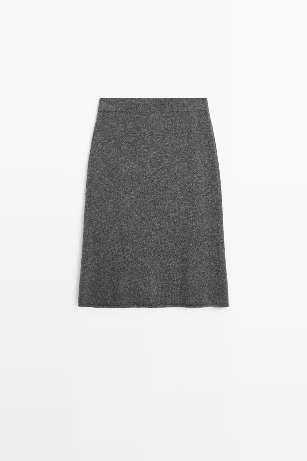 Massimo Dutti Трикотажная юбка из смесовой шерсти, средне-серый