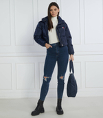 пуховая куртка 2в1 badge crop vest down puffer Tommy Jeans - темно-синий(DW0DW14301)