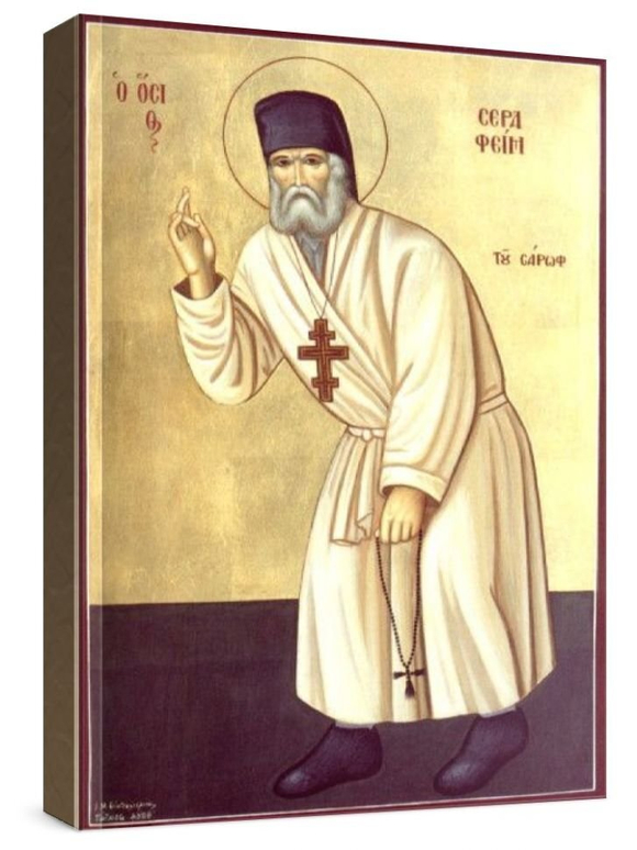 Серафим Саровский (рукописная икона)