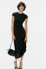 ПЛАТЬЕ МИДИ С КОРОТКИМИ РУКАВАМИ — ZARA