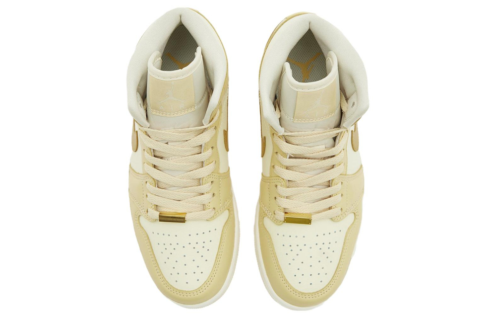 Jordan 1 Mid Se Pale Vanilla Metallic Gold Women"s