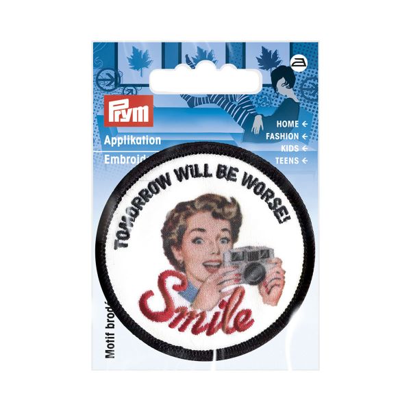 Аппликация термоклеевая Ретро SMILE бел/чер/кр, Prym