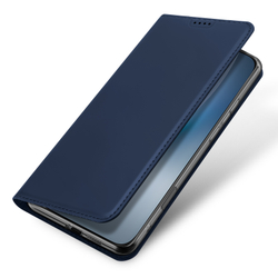 Чехол книжка синего цвета из кожи для Honor Magic 8 Pro, серия Skin Pro Series от Dux Ducis