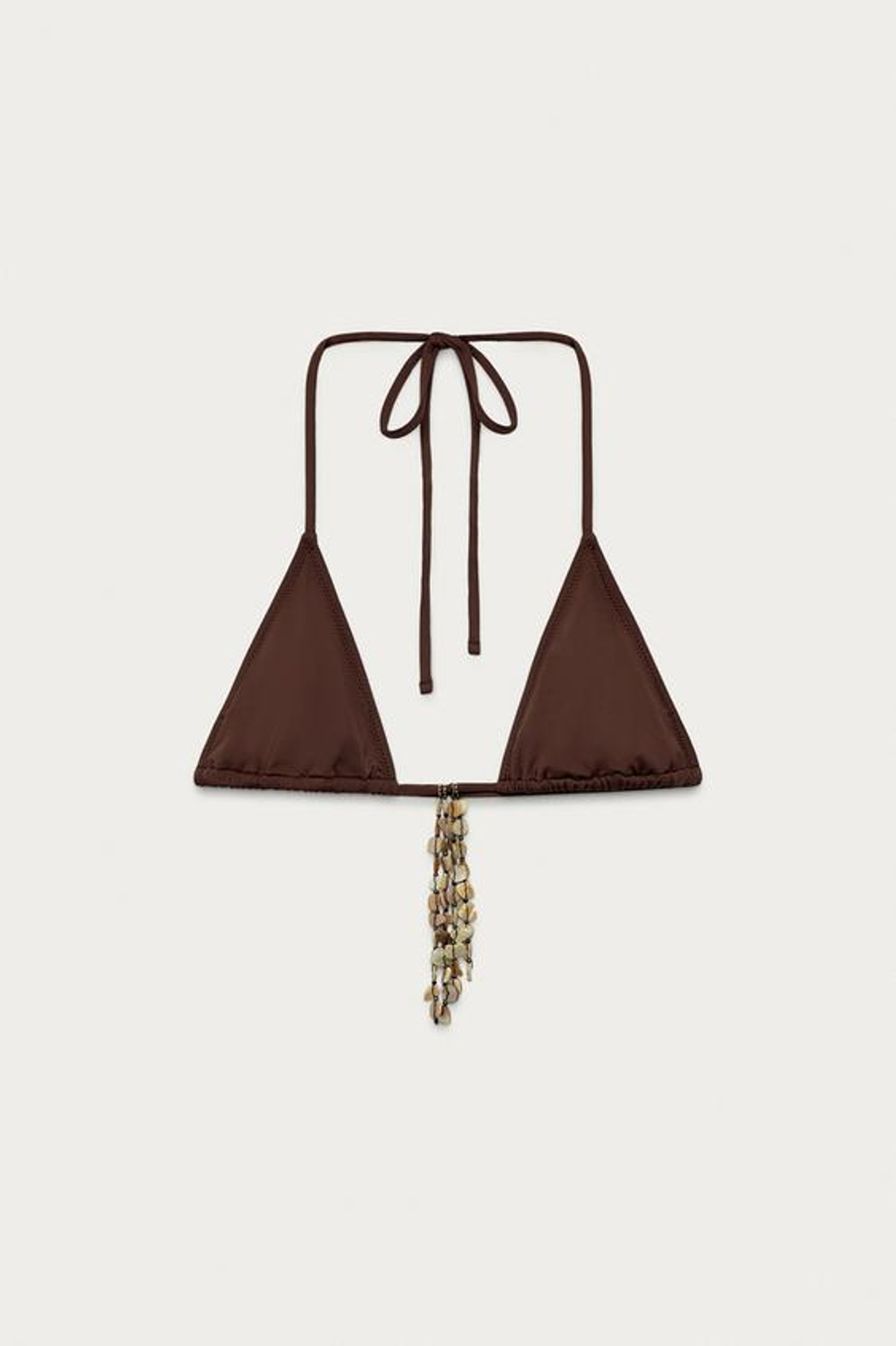 ZARA X MARISA BERENSON ТРЕУГОЛЬНЫЙ ТОП-БИКИНИ , КОРИЧНЕВЫЙ