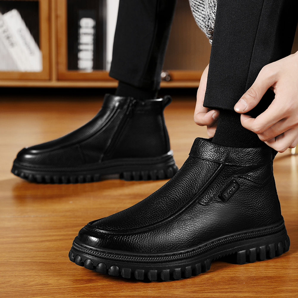 CHENGSHILUOTUO Elderly Insulated Shoes Men"s