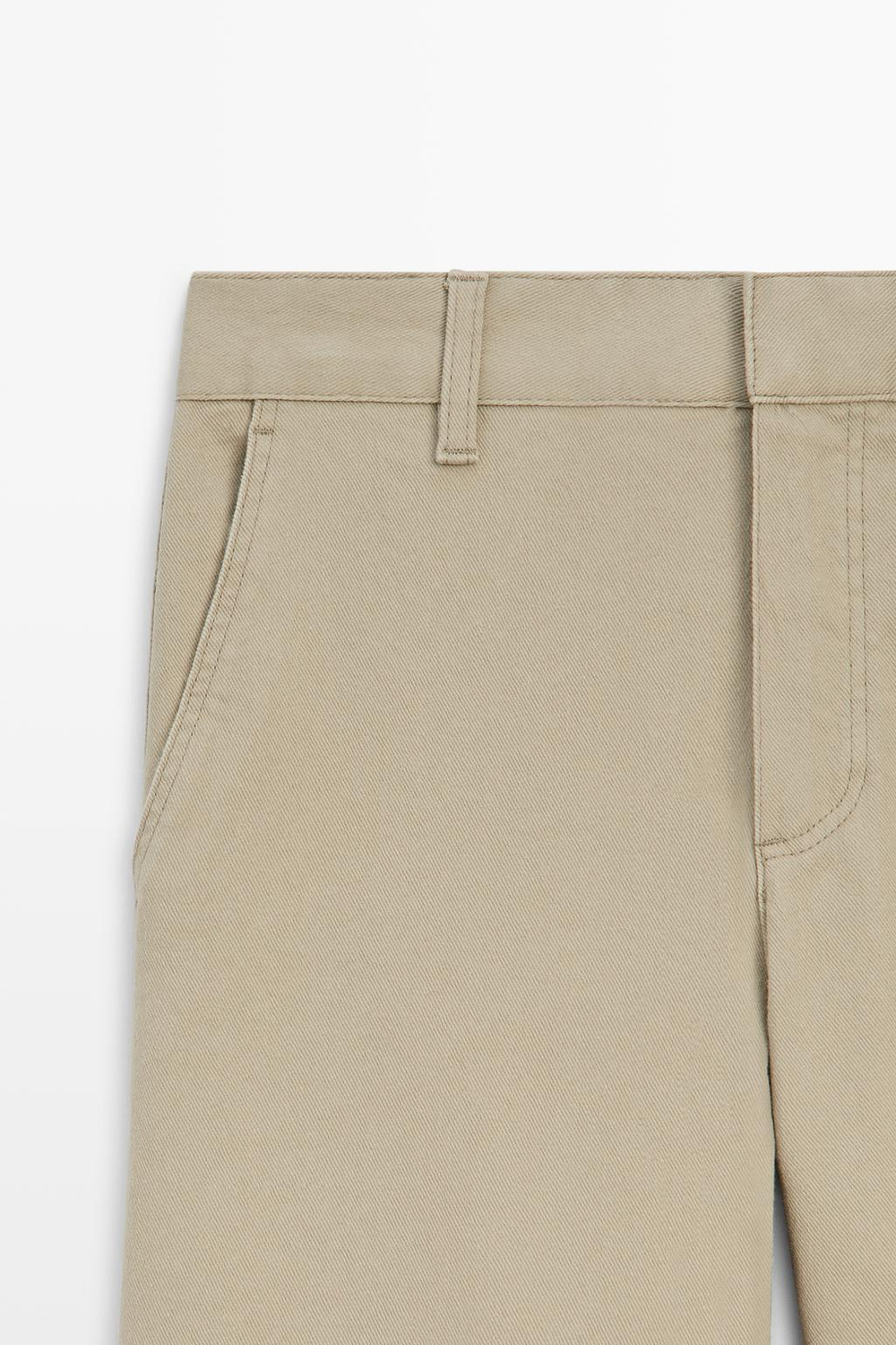 Massimo Dutti Брюки из эластичной хлопковой смеси, бежевый