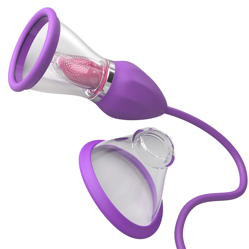 Вибростимулятор с помпой и имитатором языка PipeDream Fantasy for Her Ultimate Pleasure Max Dual Oral Sex Simulator with Hose & G-Spot Vibrator Purple 496812