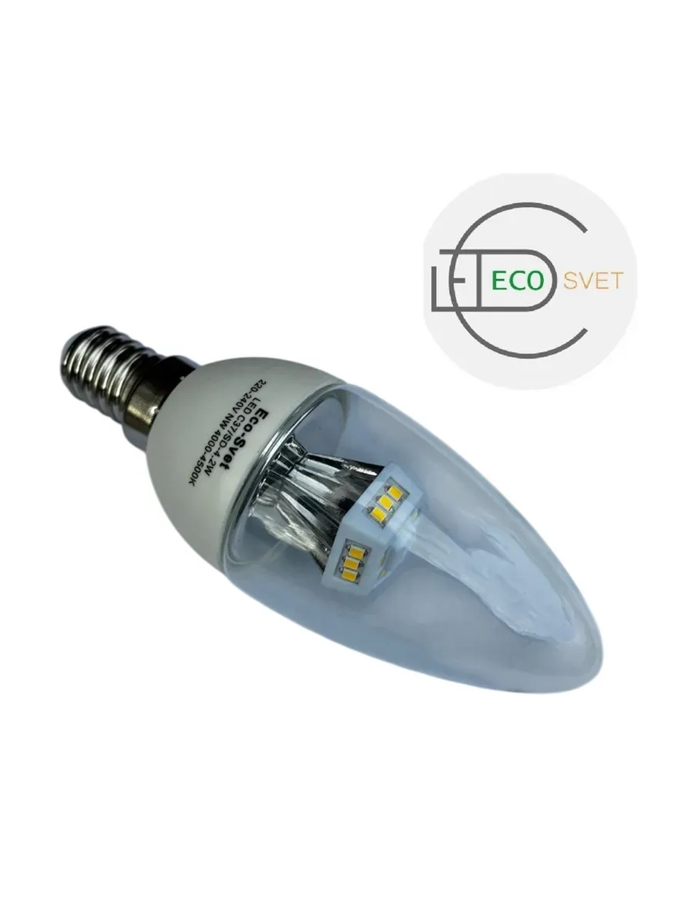 Светодиодная LED лампа С37 Е14 4,2W. свеча 10шт