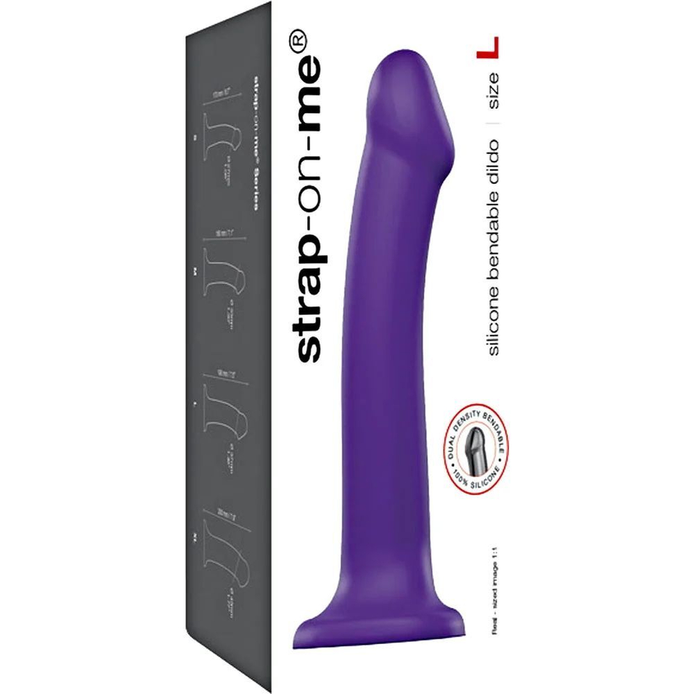 Фиолетовый фаллоимитатор-насадка Strap-On-Me Dildo Dual Density size L - 19 см. (Цвет: фиолетовый)