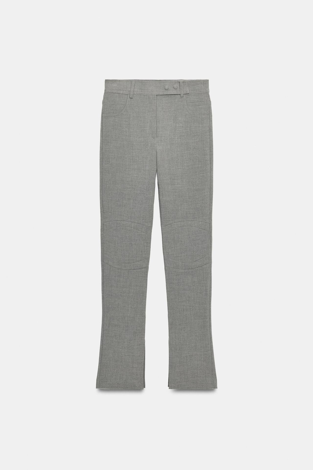 ZARA ЛЕГИНСЫ С КУЛЬТИРОВАННЫМИ КОЛЕНЯМИ, СЕРЫЙ МЕЛАНЖ