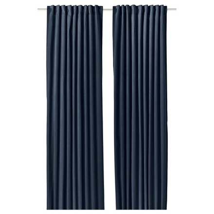 IKEA SANELA  (ИКЕА САНЕЛА)  -  Штора, 2 шт. - тёмно-синий/на тесьме 140x280 см