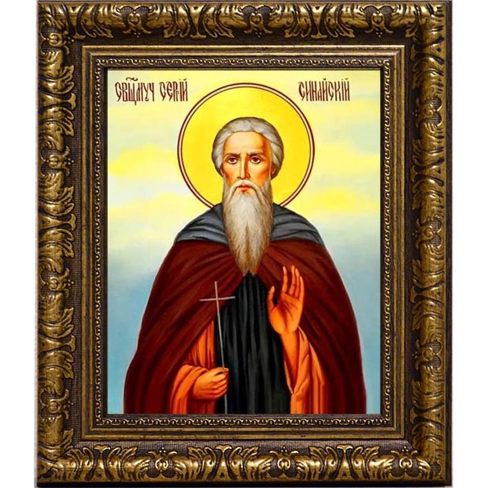 Сергий Синайский Преподобномученик. Икона на холсте.