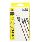 Кабель-зарядка Baseus Three Primary Micro+Lightning+Type-C 3.5A 30см (CAMLT-ASY01) черный