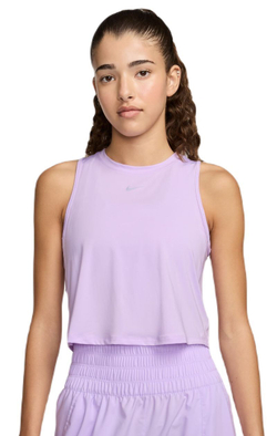 Женский топ теннисный Nike One Classic Dri-Fit Cropped Tank Top - lilac bloom/black