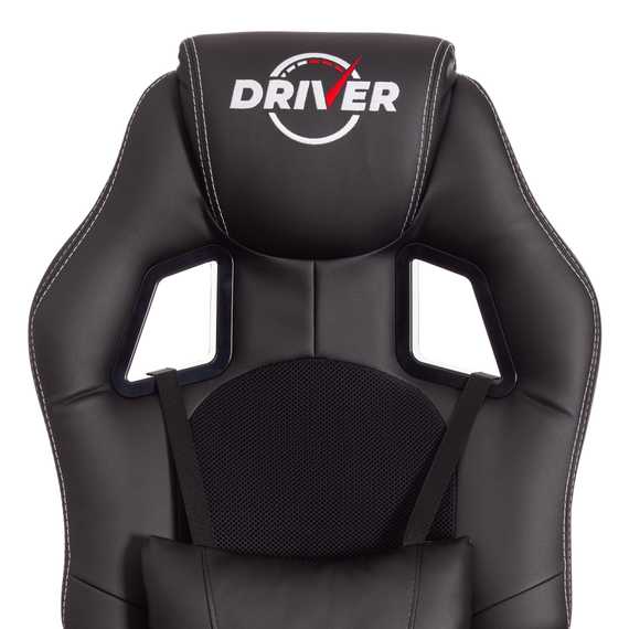 Кресло Драйвер/Driver (22) кож/зам/ткань, черный/черный , 36-6/TW-11