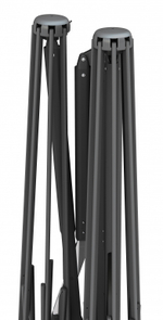 Зонт профессиональный двухкупольный 2.9х6 м Scolaro Galaxia Dual V Carbon, антрацит, серебристо-серый