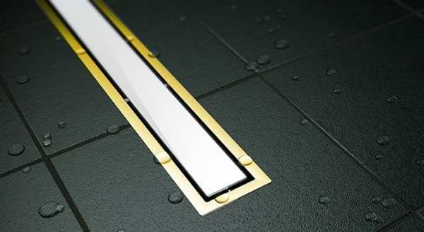 Душевой лоток Pestan Confluo Premium White Glass Gold Line 450 белое стекло/позолоченная сталь 13100089