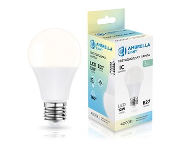 Светодиодная лампа Лон LED A60 12W IC E27 4000K 175-265V 601204 Bulbing Ambrella