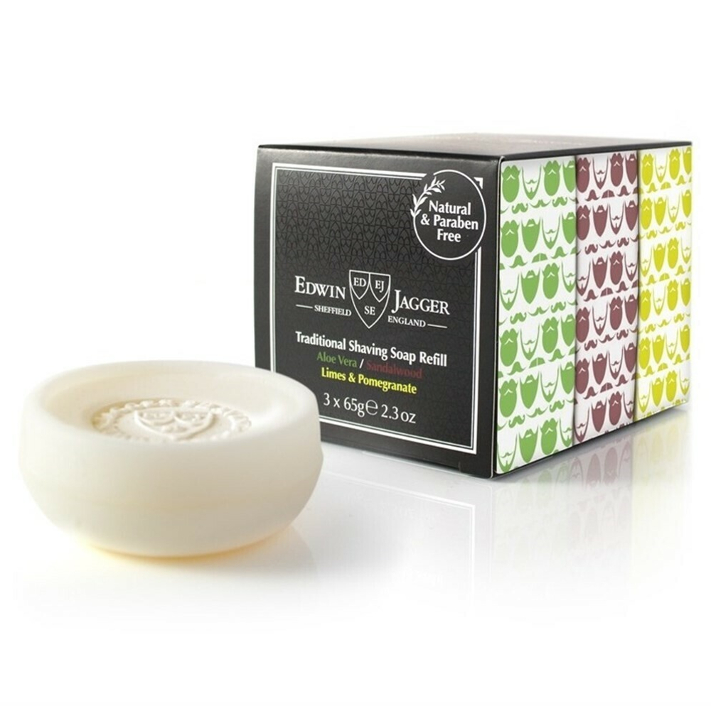 Edwin Jagger Aloe Vera/ Sandalwood / Limes & Pomegranate - Мыло для бритья  3 х 65 гр