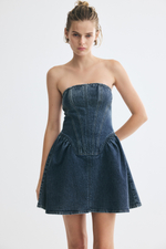 Джинсовое платье-бандо - H&M