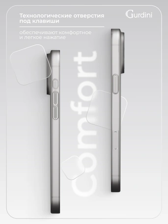 Чехол накладка iPhone 17 Pro / 18 Pro 6.3" Gurdini Super Slim 0.3 mm Gray