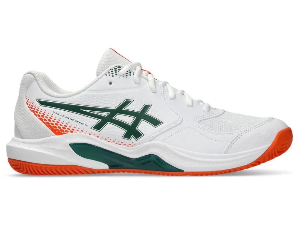 Мужские кросовки для Padel Asics Gel-Dedicate 9 Padel - white/jewel green