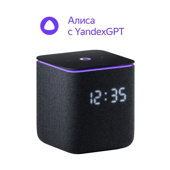 Умная колонка Яндекс Станция Миди с Алисой и Zigbee, черный