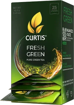 Curtis Fresh Green, зелёный чай, 25 × 1,7г. Кёртис