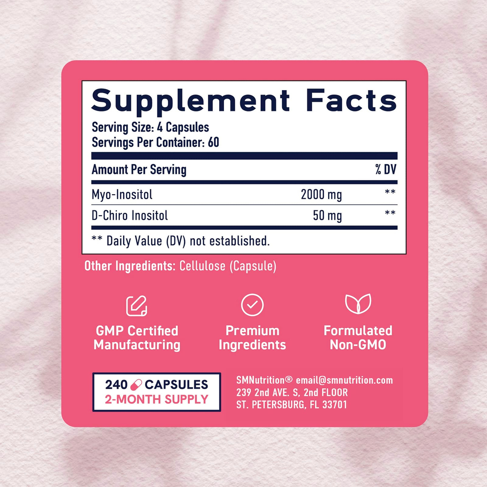 SMNutrition, Мио и D-хиро инозитол, 240 капсул