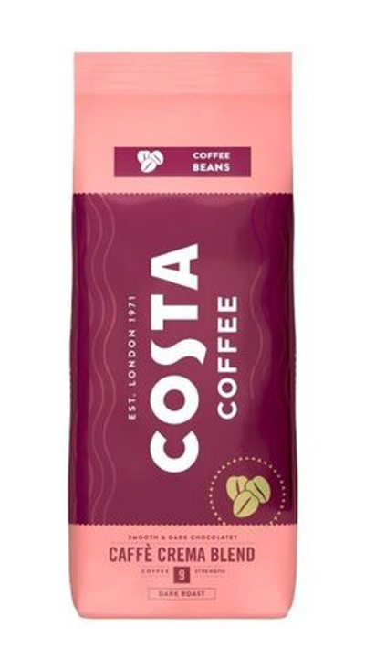 Кофе зерновой Costa Coffee Caffe Crema Blend 9/12 темный , 1 кг (Из Финляндии)